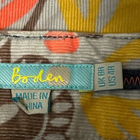 Boden Corduroy Floral Pattern Lined Skirt Size 4R - Picture 12 of 14